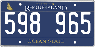 RI license plate 598965