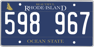 RI license plate 598967