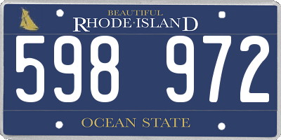 RI license plate 598972