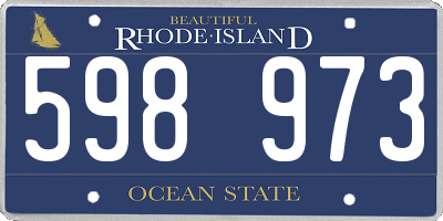 RI license plate 598973