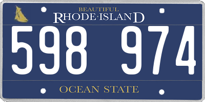 RI license plate 598974