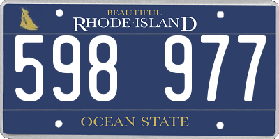 RI license plate 598977