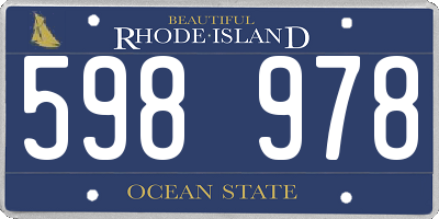 RI license plate 598978