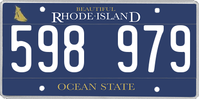 RI license plate 598979