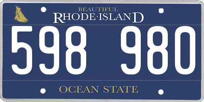 RI license plate 598980