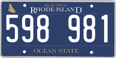 RI license plate 598981