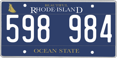 RI license plate 598984