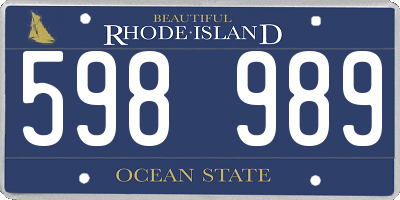 RI license plate 598989