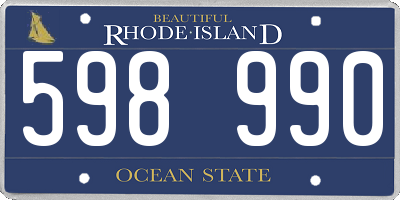 RI license plate 598990
