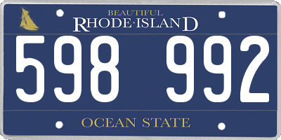 RI license plate 598992
