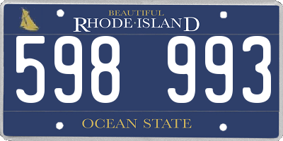 RI license plate 598993