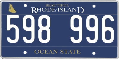 RI license plate 598996