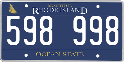RI license plate 598998