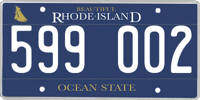 RI license plate 599002