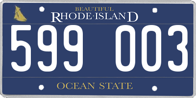 RI license plate 599003