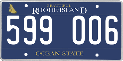 RI license plate 599006