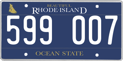 RI license plate 599007