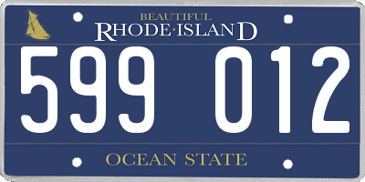 RI license plate 599012