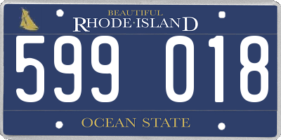 RI license plate 599018
