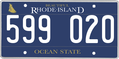 RI license plate 599020