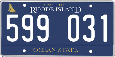 RI license plate 599031
