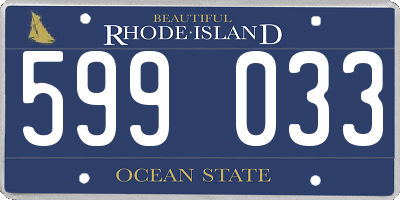 RI license plate 599033
