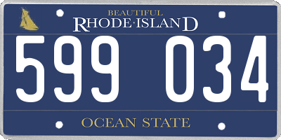 RI license plate 599034