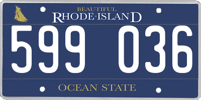 RI license plate 599036
