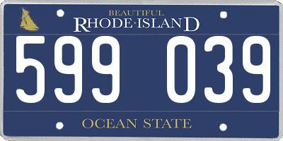 RI license plate 599039