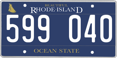 RI license plate 599040