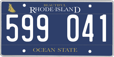 RI license plate 599041