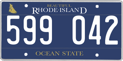 RI license plate 599042