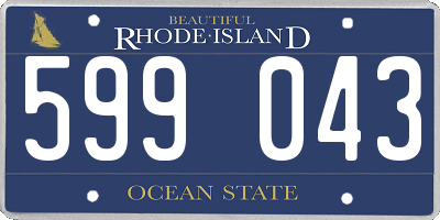 RI license plate 599043