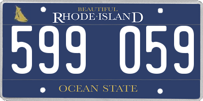 RI license plate 599059