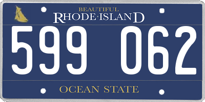 RI license plate 599062