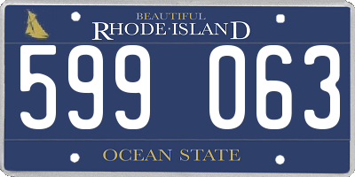 RI license plate 599063