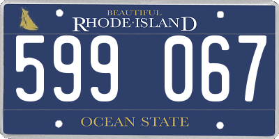 RI license plate 599067
