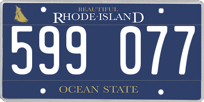 RI license plate 599077