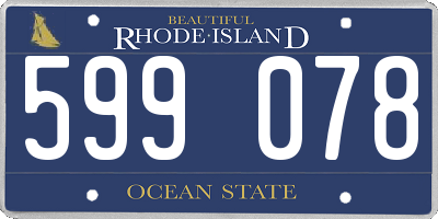 RI license plate 599078