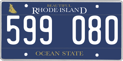 RI license plate 599080