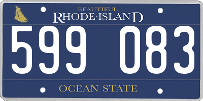 RI license plate 599083