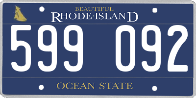 RI license plate 599092