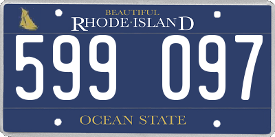 RI license plate 599097
