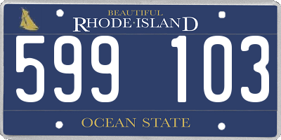 RI license plate 599103