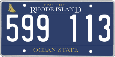 RI license plate 599113