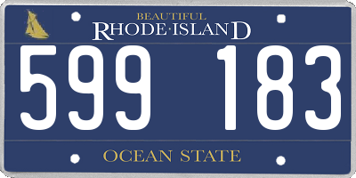 RI license plate 599183