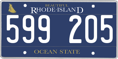 RI license plate 599205