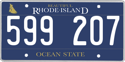 RI license plate 599207
