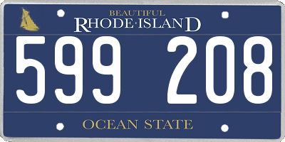 RI license plate 599208