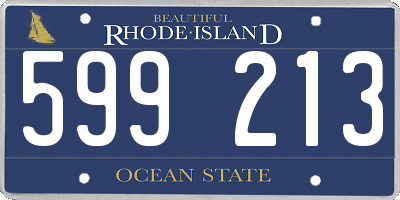 RI license plate 599213
